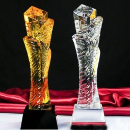 фабрика продает факел формы кристалл стеклянной награды трофей дешевой оптовой