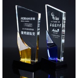 Conquista personalizada troféu de cristal made in china dom artesanato barato por atacado