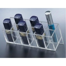 Wholesale Customized high quality Clear Acrylic Stand Cosmetic Lipstick Holder with your logo