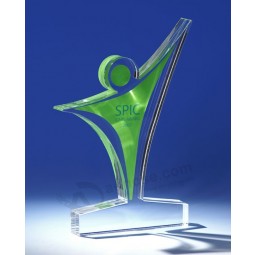 En gros personnalisé de haute qualité Pasuveau clair acrylique prix trophée cadeau de reconnaissance des employés