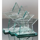 Venda quente personalizado em forma de estrela de vidro prêmio troféu com preço barato