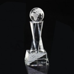 Wholesale customized high quality Clear Laser Engraved Acrylic Trophy Event Award for Business with your logo