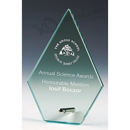 Jade and Clear Crystal Glass Awards with Metal Stands Cheap Wholesale