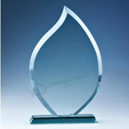 Placa al por mayor del trofeo del vidrio cristalino de la llama de la fábrica en blanco para la promoción