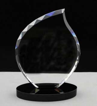 Aangepaste populaire geëtste glazen trofee ambachtelijke, glas prijs plaquegroothandel