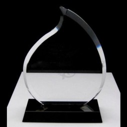 Cheap Custom Popular Design Clear Glass Trophy for Souvenir