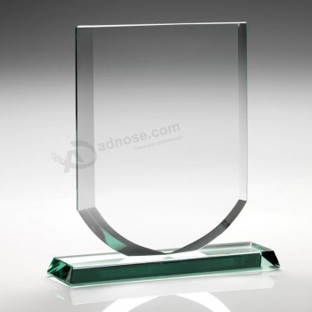 Trofeo de cristal claro del color del jade, fábrica de premio de cristal barato al por mayor