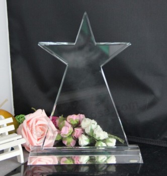 Premi di cristallo trofeo di cristallo all'ingrosso, trasparente trofeo di cristallo a forma di stella