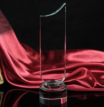 Best-seller personnalisé trophée de verre de cristal blanc