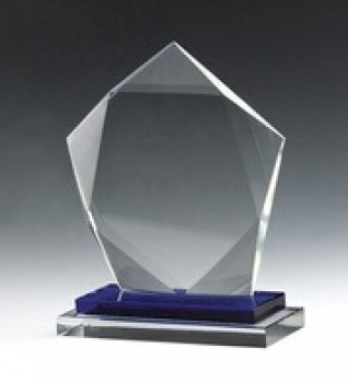 最新设计空白水晶玻璃奖杯为客人纪念品