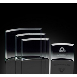 Placa de vidro de cristal personalizado claro troféu troféu atacado