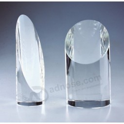 Brindes por atacado em branco redondo vidro facetado prêmio troféu