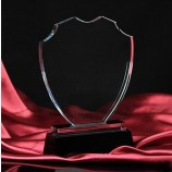 Premio all'ingrosso di trofeo di scudo di vetro di cristallo a buon mercato all'ingrosso