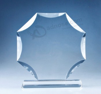 Escudo de premio de trofeo de cristal octogonal de cristal al por mayor barato