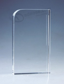 Barato personalizado vidro cristal escudo troféu prêmio para lembrança