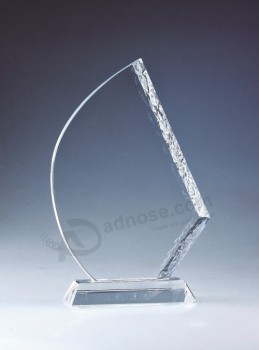 Aplausos de cristal de jade troféu de vidro prêmio barato por atacado