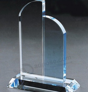 Prêmio de troféu de cristal quadrado de vidro exclusivo atacado barato