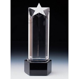 Récompense de trophée de verre cristal design personnalisé bon marché pour promotionnel