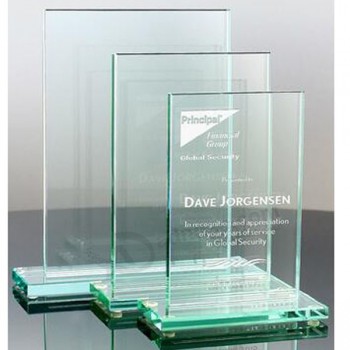 10Milímetros Thickness Jade Color Glass Award Cheap Wholesale
