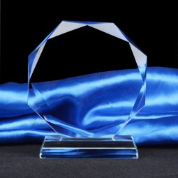 Alta qualidade cristal ótico troféu troféu escudo atacado