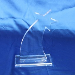 En gros personnalisé haute qualité clair trophée acrylique événement laser gravé souvenir prix pour l'événement