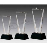Beste K9 kunststijl glazen kristallen trofee met zwarte basis plaqueprijs met K9 kristallen trofee groothandel