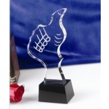 Troféu de cristal gravado personalizado para prêmios de vendas da empresa por atacado