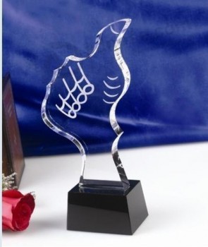 Trofeo de cristal grabado personalizado para los premios de ventas de la compañía al por mayor