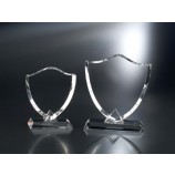Cristal claro personalizado placa de escudo k9 cristal trofeo premio al por mayor barato