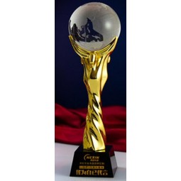China Cheap Wholesale Globe Crystal Glass Trophy Award Custom