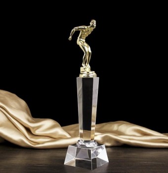 Premio di trofeo di cristallo di tuffo personalizzato all'ingrosso per souvenir sportivi