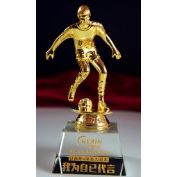 Prêmio de troféu de cristal barato por atacado de futebol para lembrança de esportes