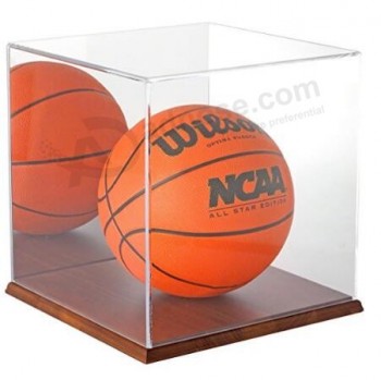 批发定制高品质透明彩色亚克力篮球展示盒