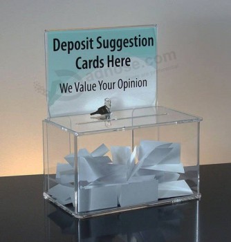 Factory direct wholesale good quality Clear Acrylic Donation Box