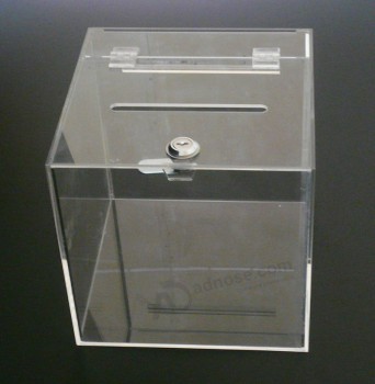 Caja de votación de la donación de sugerencia de acrílico clara de calidad superior al por mayor directo de fábrica