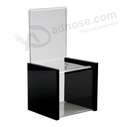 Factory direct Wholesale top quality PMMA Clear Acrylic Suggestion Donation Vote Box