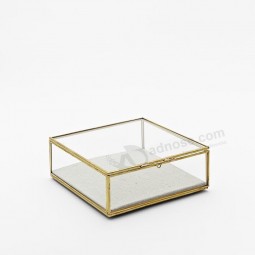 Factory direct sale high quality Clear Supermarket and Store Gold Plated Glass Box