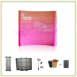 Factory direct customized hot sale 10FT Curve Shape Magnetic Pop up Exhibition Stand