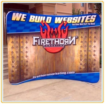 Factory direct customized hot sale Curved Fabric Display Stand (8ft)