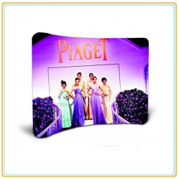 Factory direct sale high quality 10ft Horizontal Curved Tension Fabric Exhibition Stand/Curved Fabric Back-Wall Display