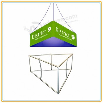 Wholesale customized top quality 10ft Triangular Fabric Tension Hanging Banner