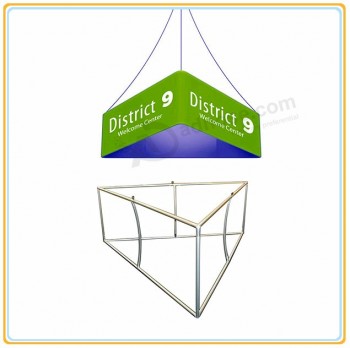 Wholesale customized top quality 10ft Triangular Fabric Tension Hanging Banner