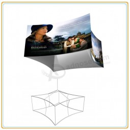 Wholesale customized top quality Square Suspended Sign Display Rack with Fabric Graphic
