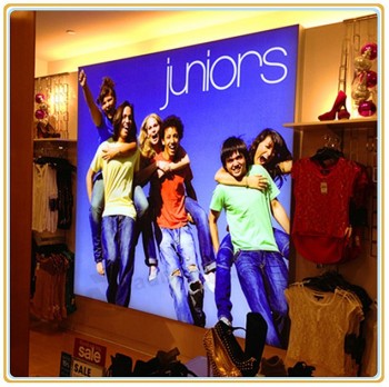 Wholesale customized top quality Wall Mounted Fabric Face Light Boxes in Boutique Store