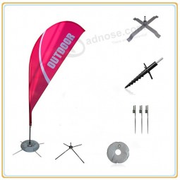 Wholesale customized high quality 3.5m Outdoor Teardrop Flag Banner with Cross Water Bag Base