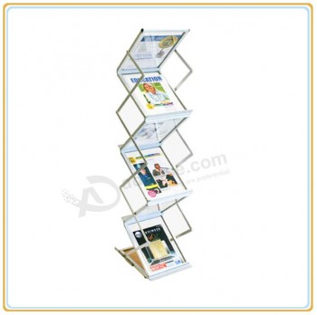 Factory direct wholesale customize top quality Folding Floor Standing Magazine Shelf, Brochure Stand Display (A4)
