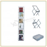 Factory direct wholesale customize top quality Free Standing Acrylic Brochure Holder Magazine Stand Display Rack (A4)