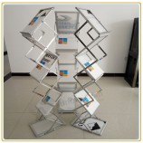 Factory direct wholesale customize top quality A3 Acrylic Brochure Holder Magazine Stand Zigzag Literature Rack