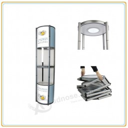 Wholesale customized high quality Folding Display Case/Portable Spiral Tower Showcase