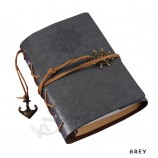 Custom Design Spiral Binding Notebook with Leather Hardcover